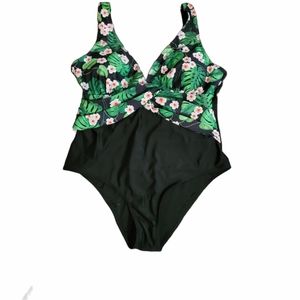 Print One Piece Swimwear Women's swimsuit high cut
